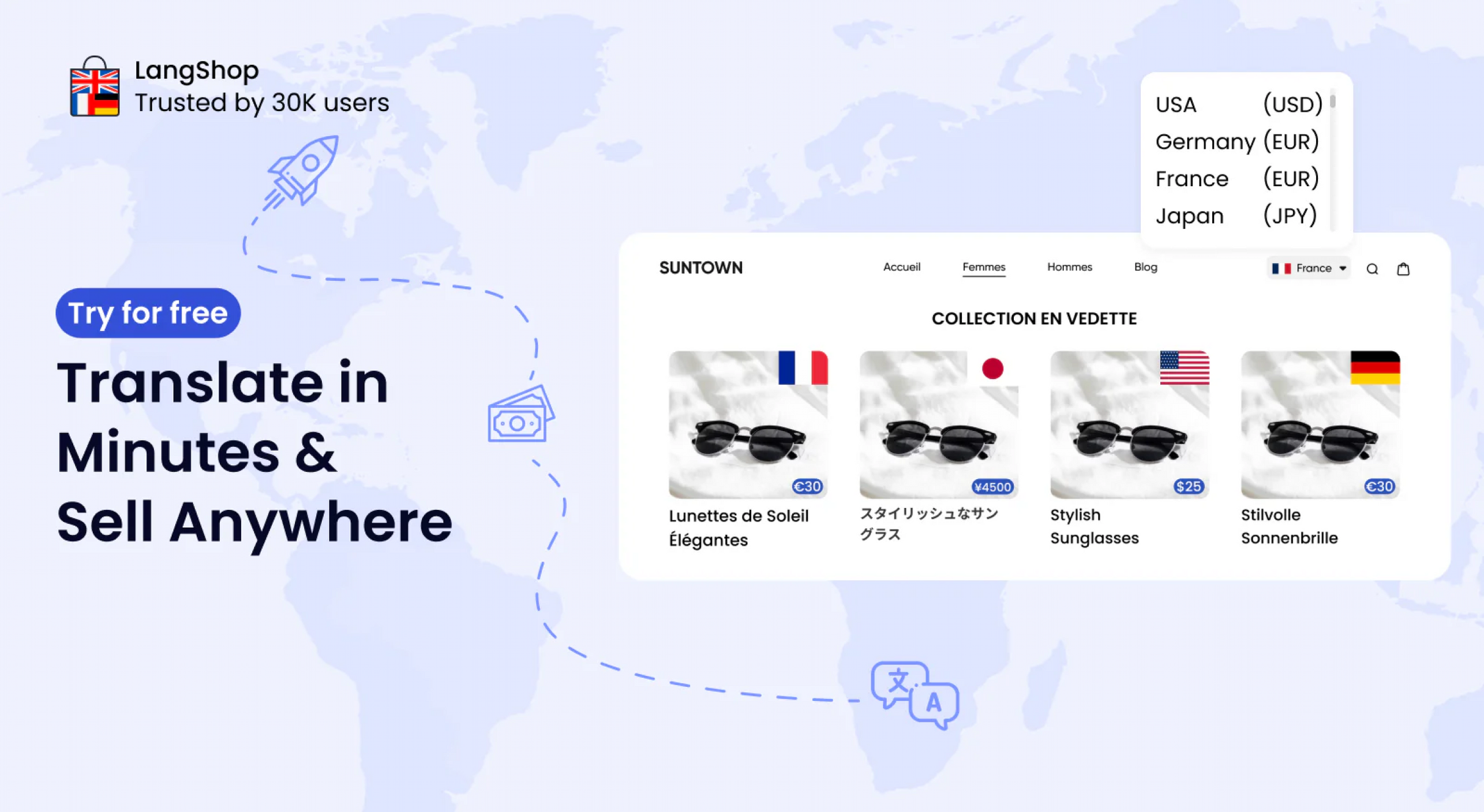 project thumbnail of LangShop AI Language Translate