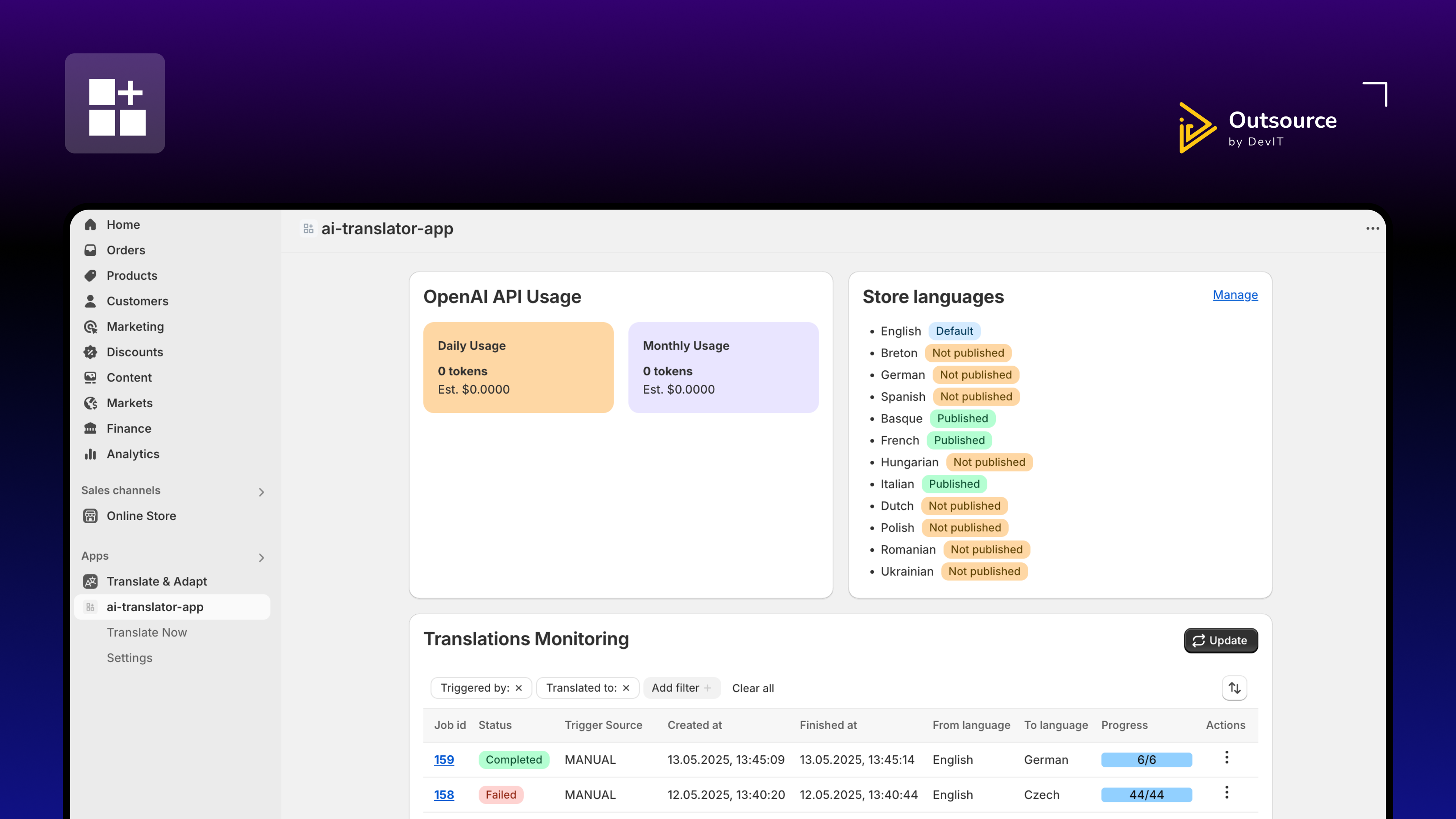 project thumbnail of AI Translate Shopify App