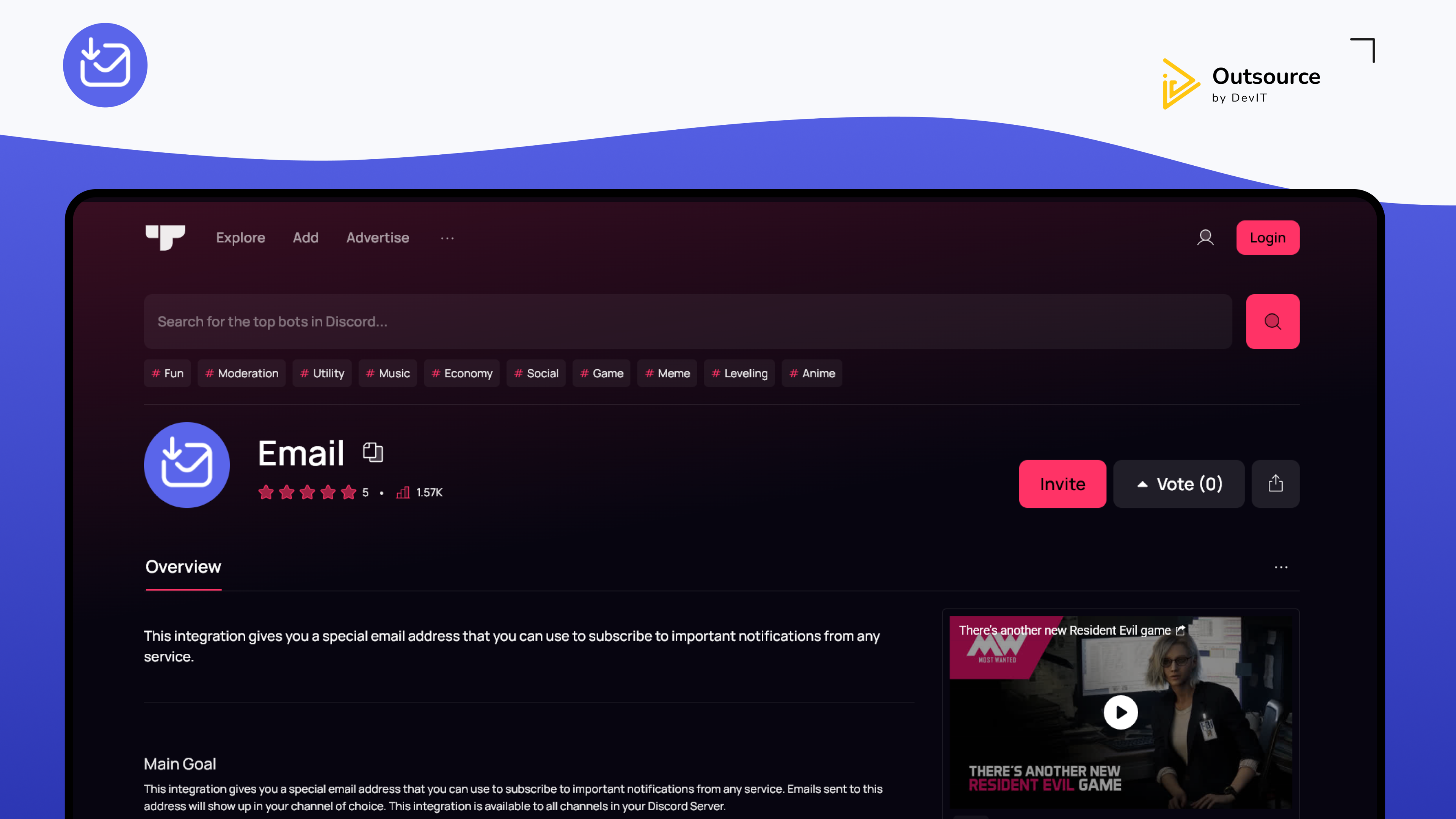 project thumbnail of Discord Email Bot 