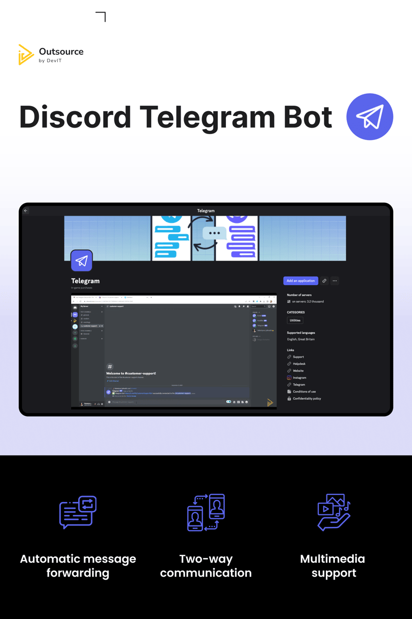 Preview picture of Discord Telegram Bot