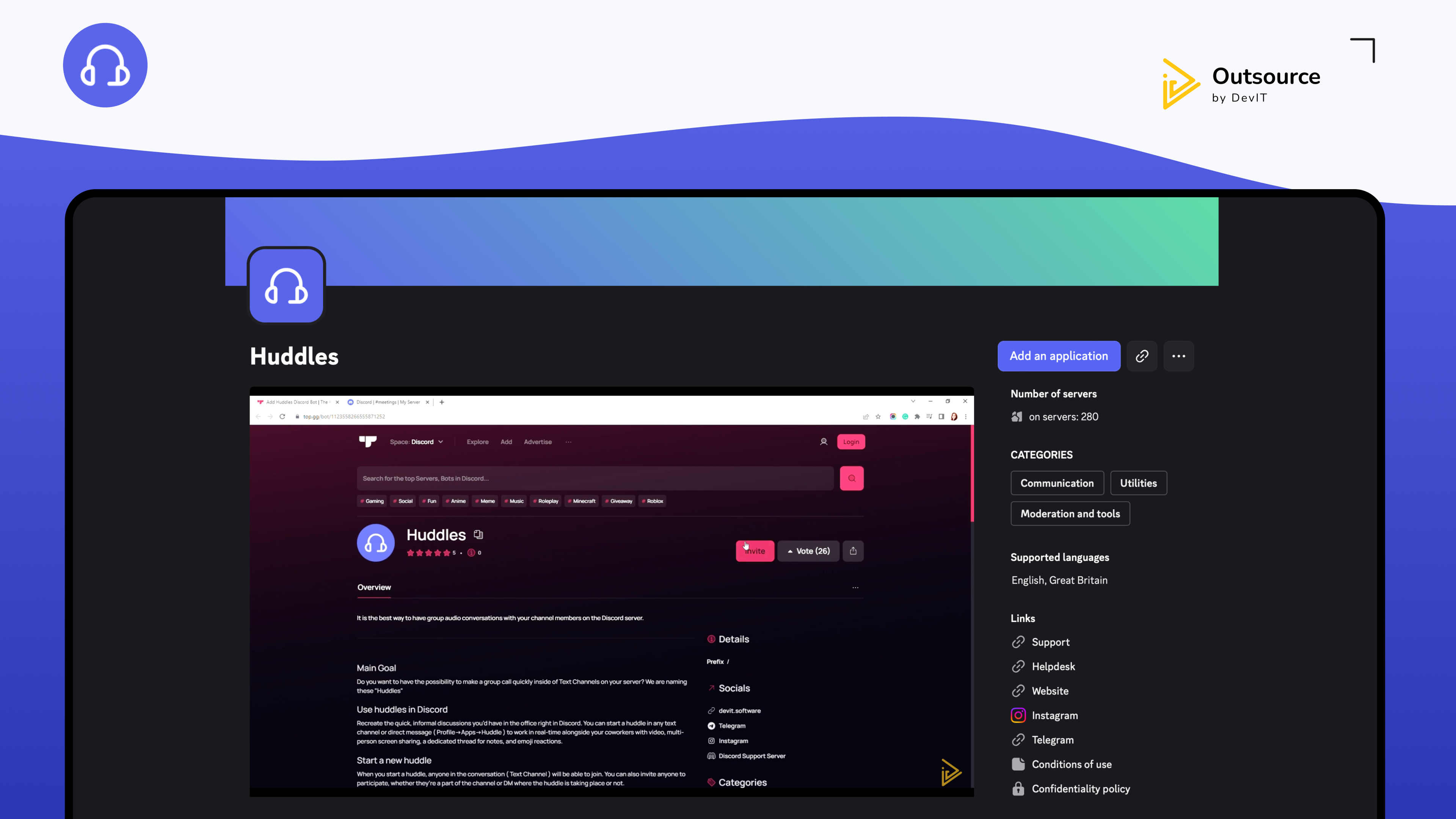 project thumbnail of Discord Huddles Bot
