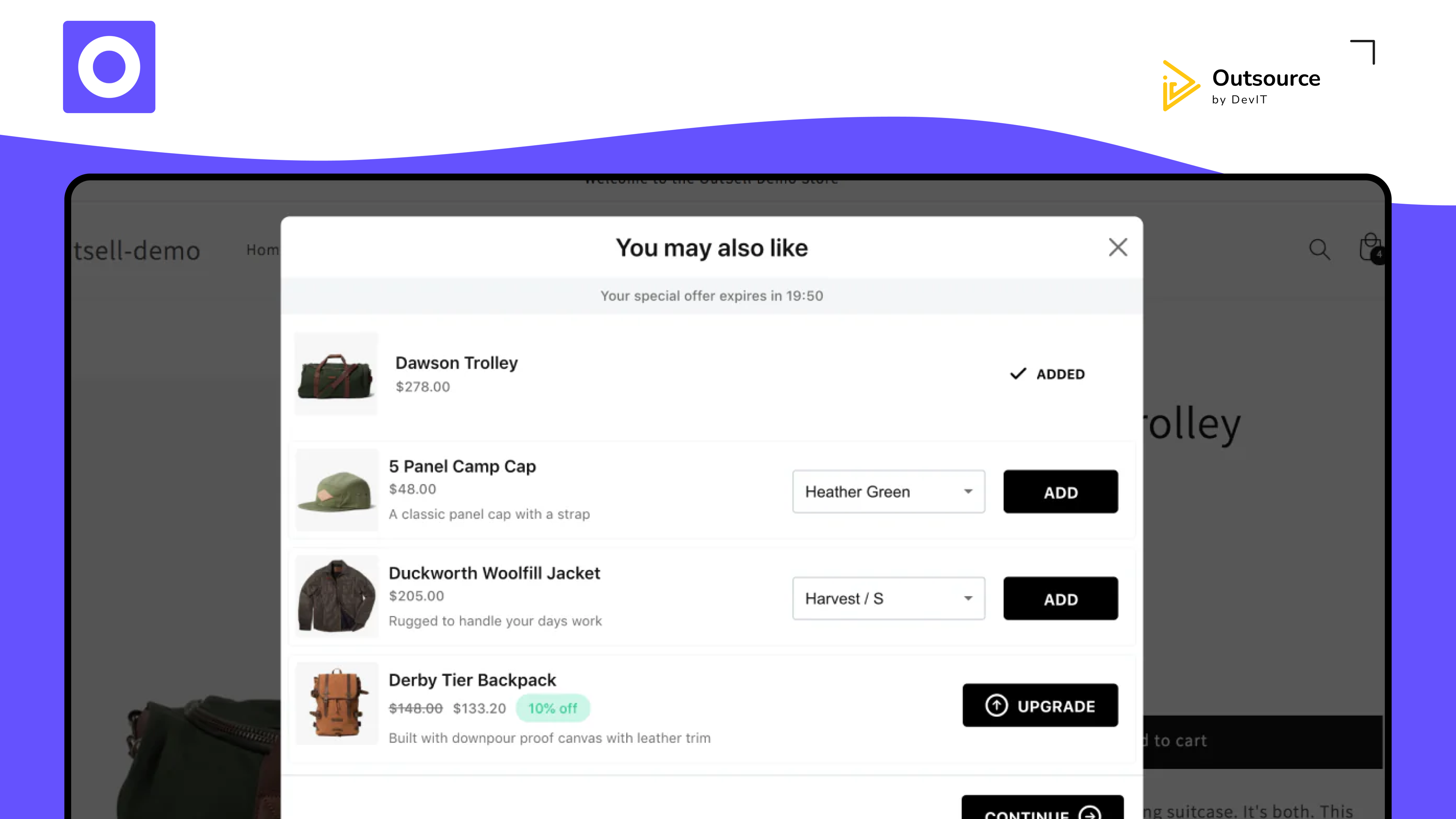 project thumbnail of OutSell Cross Sell & Upsell