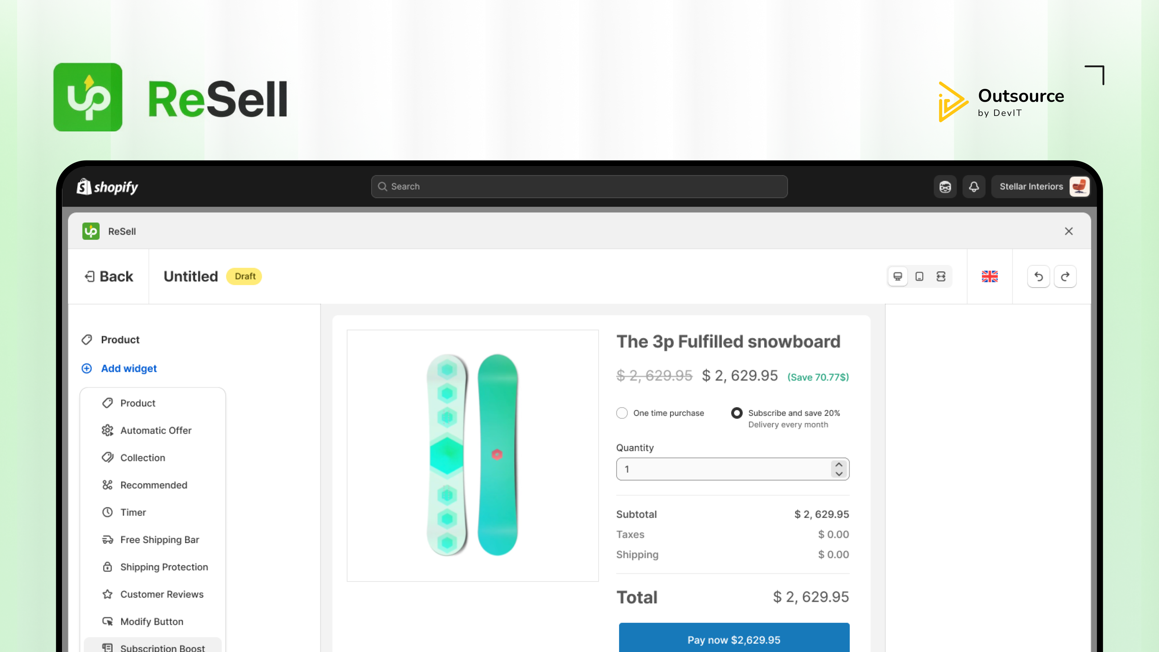 project thumbnail of ReSell Post Purchase Upsell