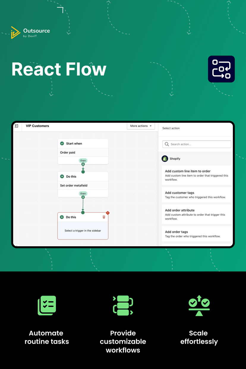 Preview picture of React Flow Workflow Automation